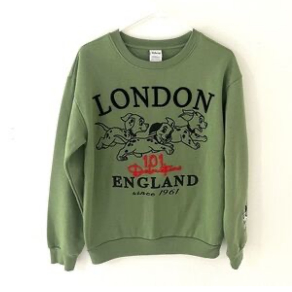 Disney 101 Dalmatians Green Crewneck Sweater